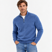 Erik Skovby | Meleret Sweater med Kvart Lynlås og Ståkrave