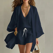 Josefine Andersen | 3-teiliges Set mit Cardigan, Top und Shorts