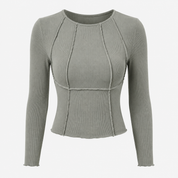 Sofie Kristensen | Rippstrick-Langarmtop mit Twist-Detail