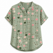 Tina Bech | Blomstret Bluse med Kort Ærme til Kvinder