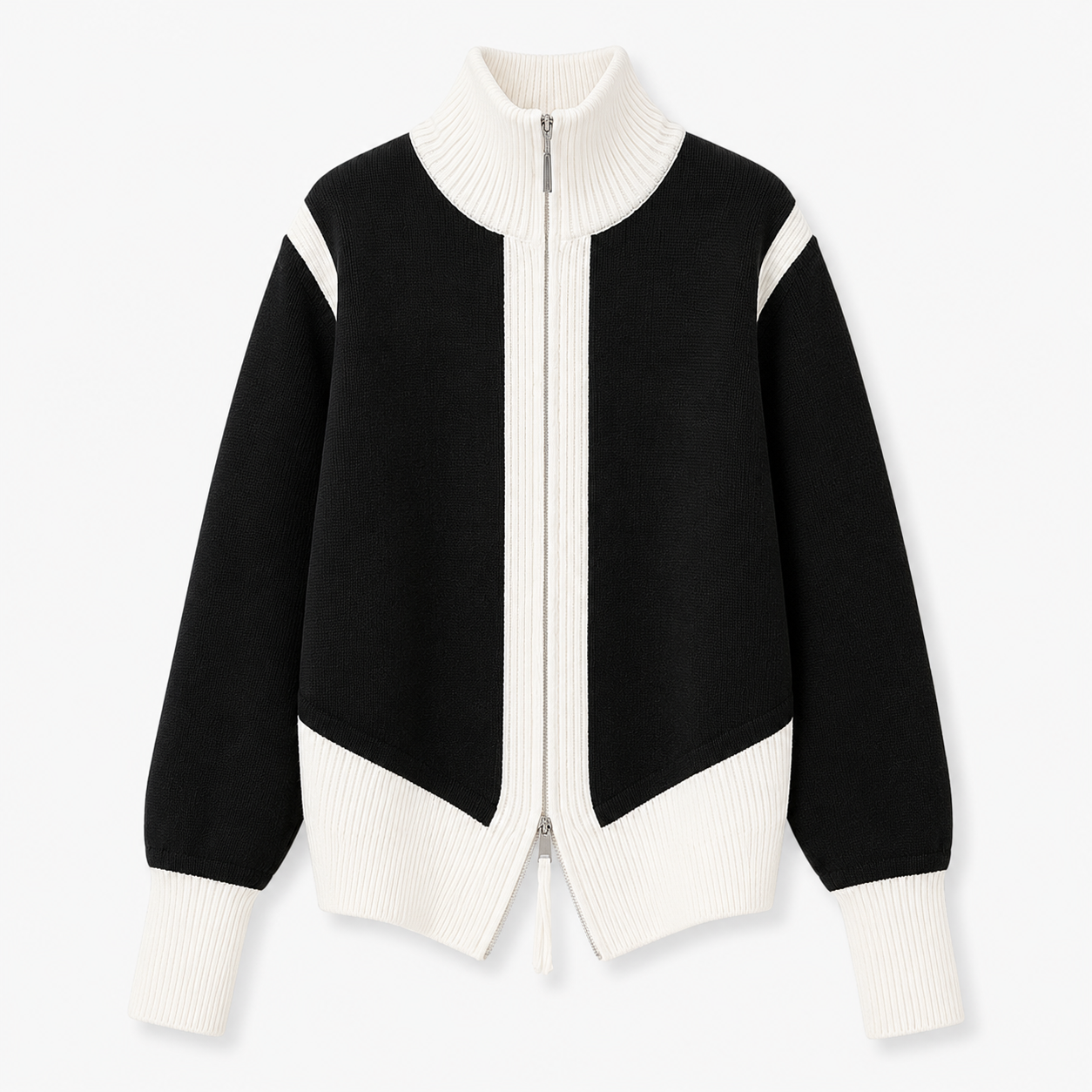 Trine Hoffmann | Green knitted cardigan with zipper