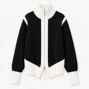 Trine Hoffmann | Green knitted cardigan with zipper