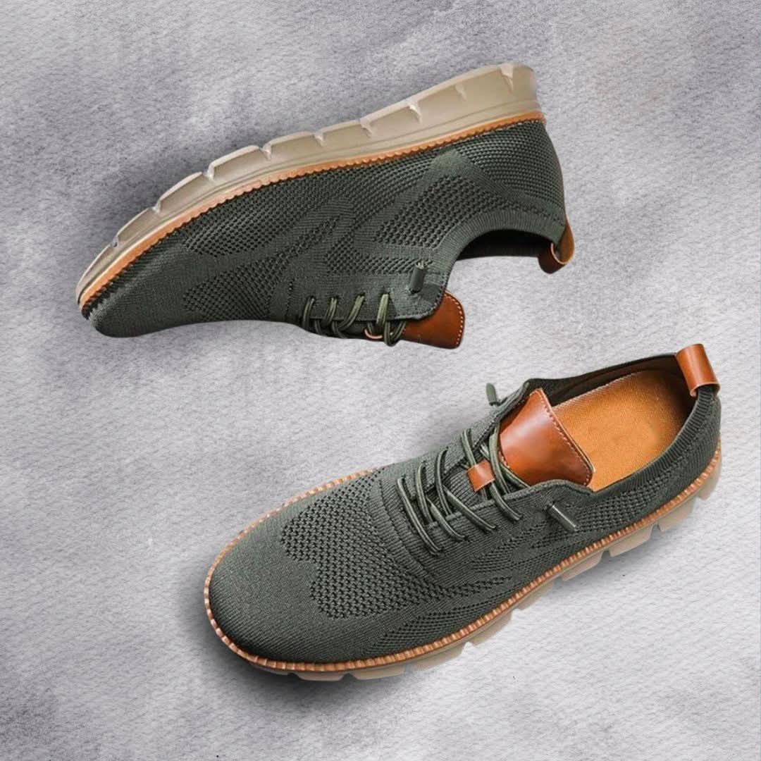 Anders Bille | Strick-Sneaker mit Mesh-Obermaterial und Fersenriemen