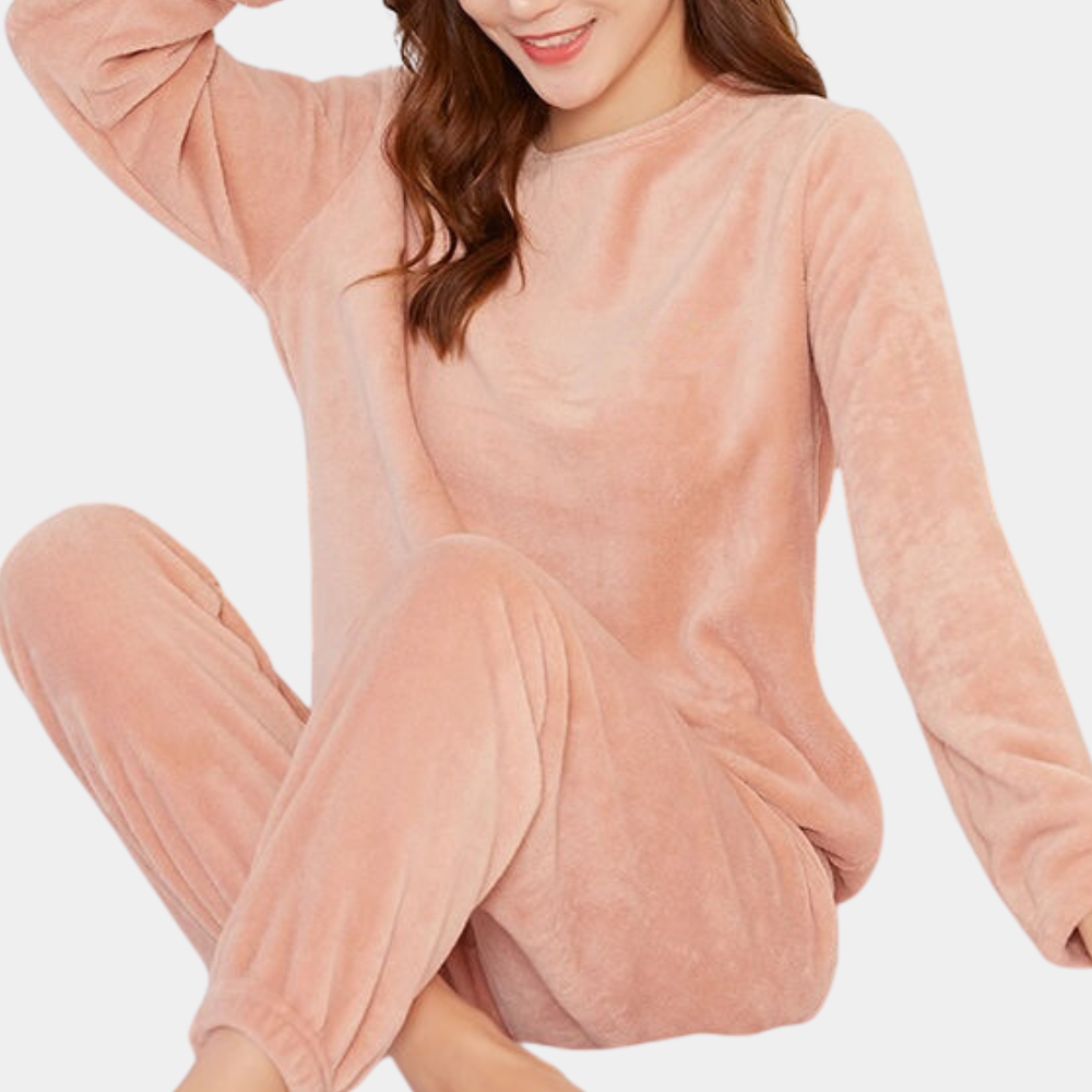 Rosalia Nordstrom | Fleece Pyjamas Sæt Med Langærmet Top Til Kvinder