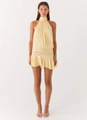 Susanne Lund | Mini-halterneck kjole i chiffon til kvinder