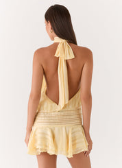 Susanne Lund | Mini-halterneck kjole i chiffon til kvinder