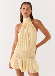 Susanne Lund | Mini-halterneck kjole i chiffon til kvinder