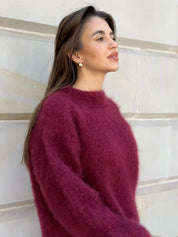Rosalina Moretti | Burgundy Mohair Pullover – Luksus Knit Sweater