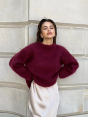Rosalina Moretti | Burgundy Mohair Pullover – Luksus Knit Sweater