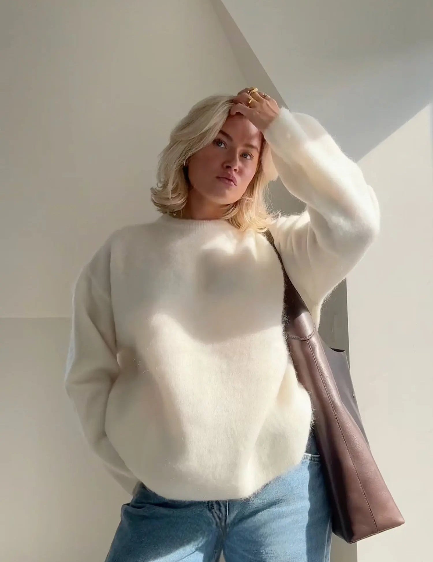 Rosalina Moretti | Burgundy Mohair Pullover – Luksus Knit Sweater