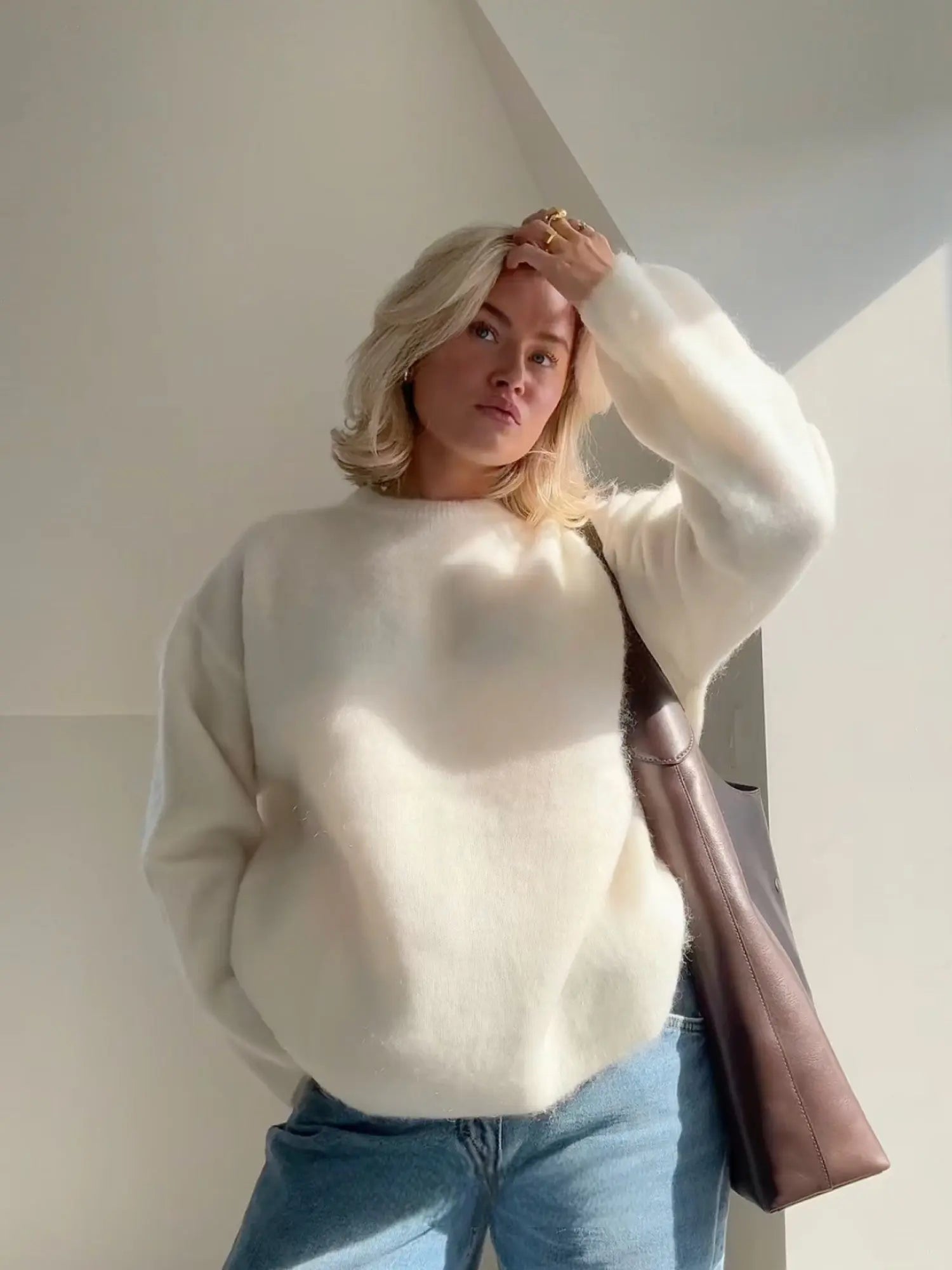 Rosalina Moretti | Burgundy Mohair Pullover – Luksus Knit Sweater