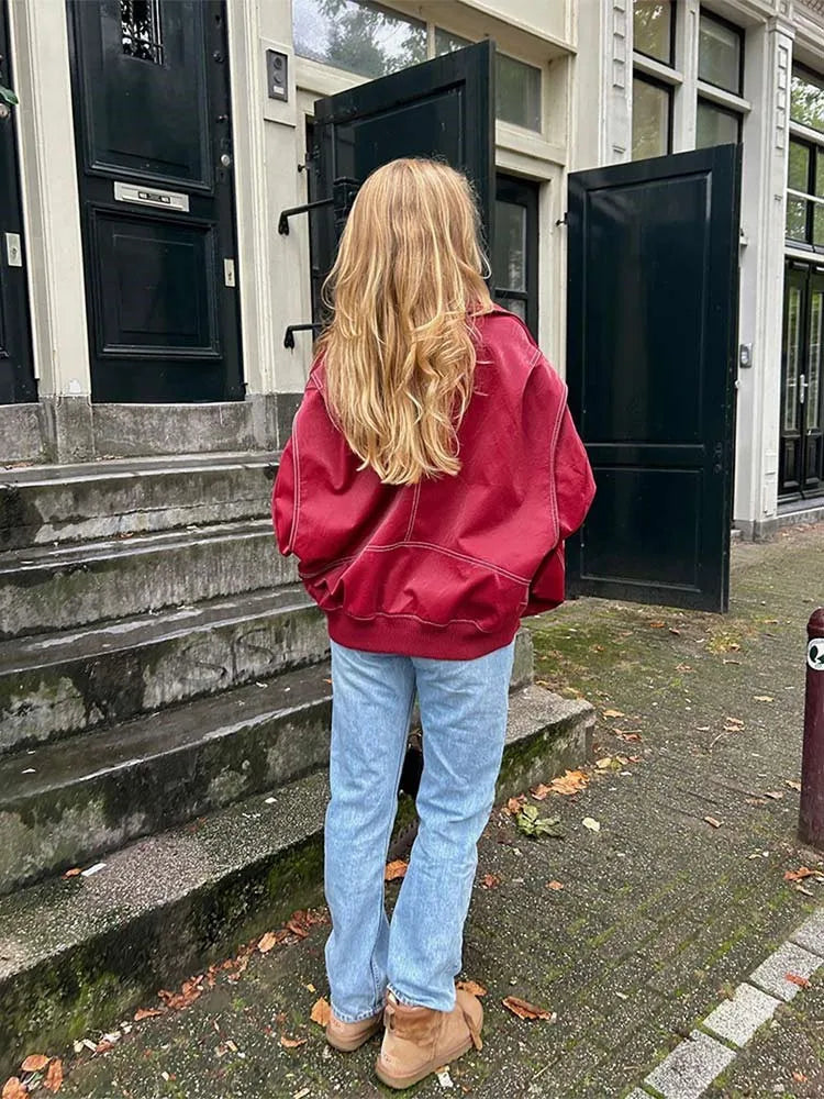 Josefine Rask | Oversized Bomberjakke i Imiteret Skind