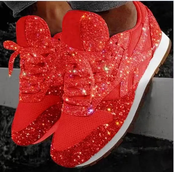 Rosalind Ashcroft | Glitrende Sneakers i Lyserød med Premium Komfort
