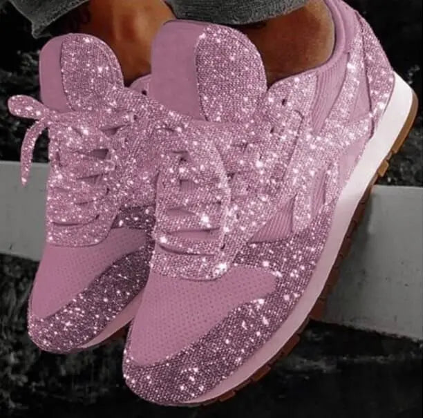Rosalind Ashcroft | Glitrende Sneakers i Lyserød med Premium Komfort