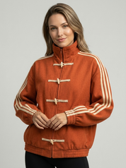 Nikoline Bruhn | Oversized Bomberjakke med Knebelluk og Kontraststriber