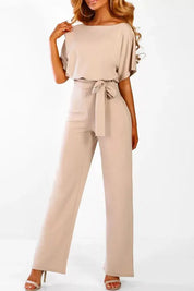 Evelyn Rosetti | Elegant Bindebælte Jumpsuit med løs top og brede ben