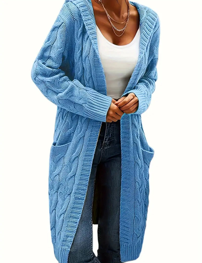 Rosina Alberti | Langarmet strikket cardigan med lommer i bordeaux