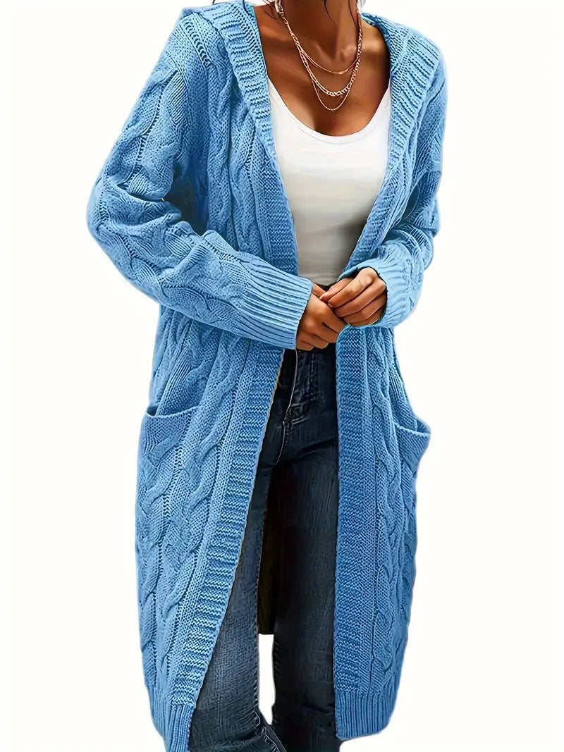 Rosina Alberti | Langarmet strikket cardigan med lommer i bordeaux