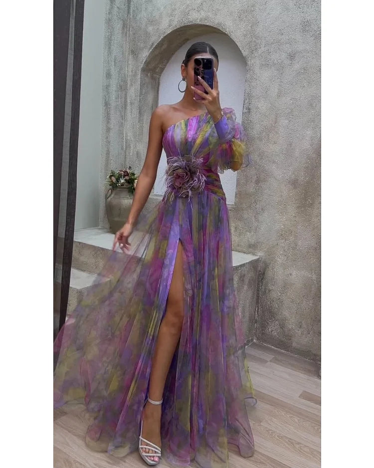 Violetta Romano | Maxi-kjole med asymmetrisk én-ærme design