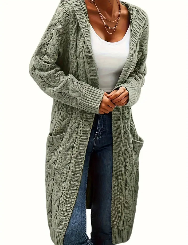 Rosina Alberti | Langarmet strikket cardigan med lommer i bordeaux