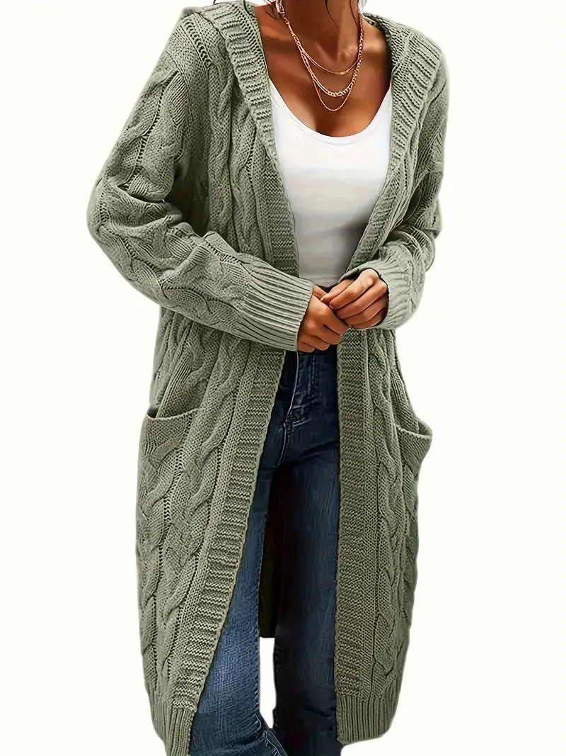 Rosina Alberti | Langarmet strikket cardigan med lommer i bordeaux