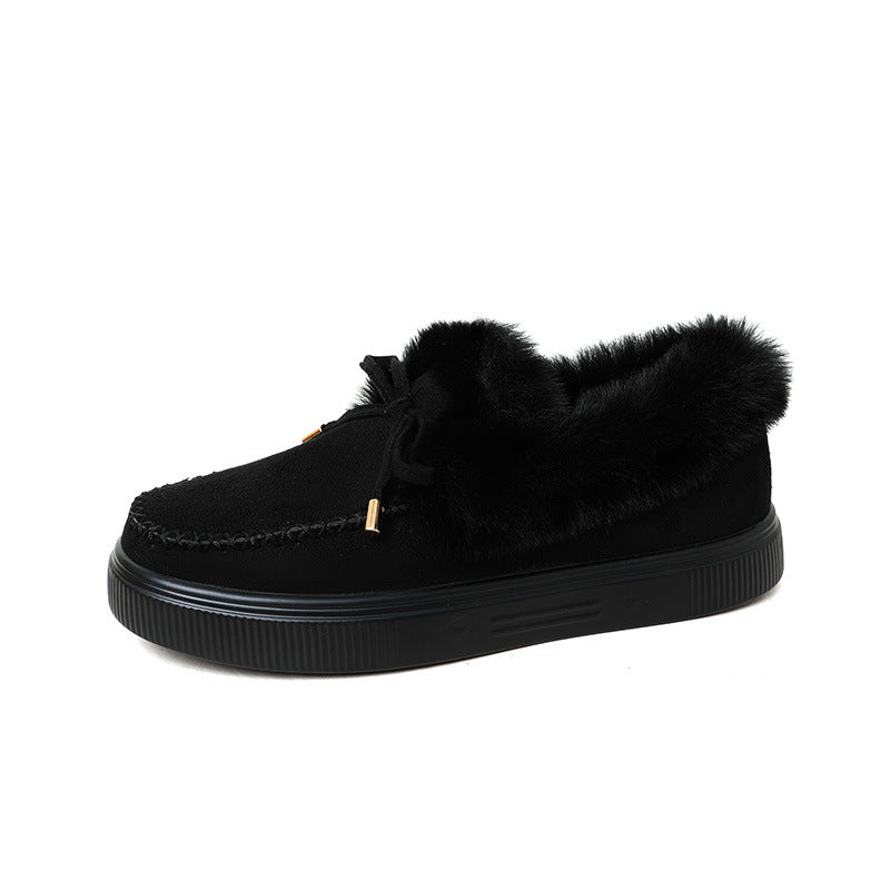 Mille Kjær | Fluffy plys-slippers med skindkant til kvinder