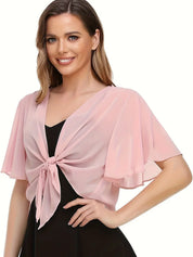 Colette Beaumont | Elegant slå-om bluse med chiffonærmer til kvinder