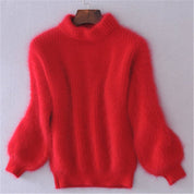 Leonora Ashborne | Blød Sweater med Puffærmer i Babyblå