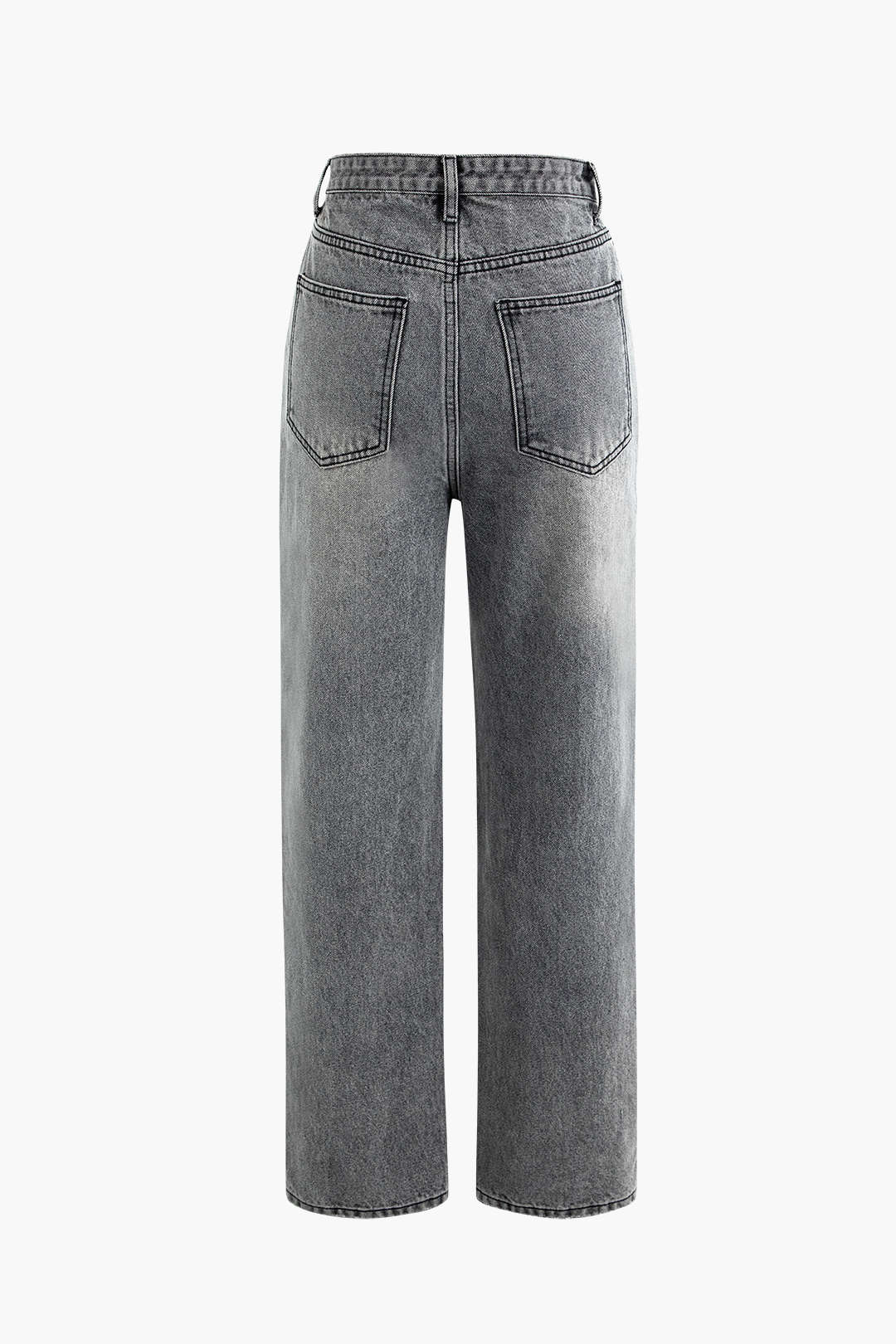 Charlotte Pembroke | High-Waist Straight-Leg Jeans med Asymmetrisk Design