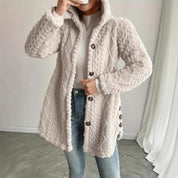 Cathrine Skou | Teddy-Cardigan mit Kapuze und Knöpfen