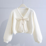Lena Strand | Kurzer Kunstpelz-Cardigan mit Schleifendetail