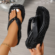 Maja Hansen | Glitter Wedge Flip Flops med pailletter til kvinder