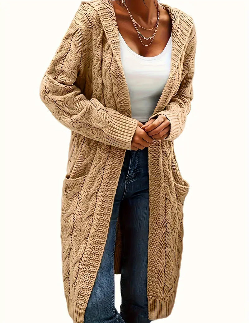 Rosina Alberti | Langarmet strikket cardigan med lommer i bordeaux