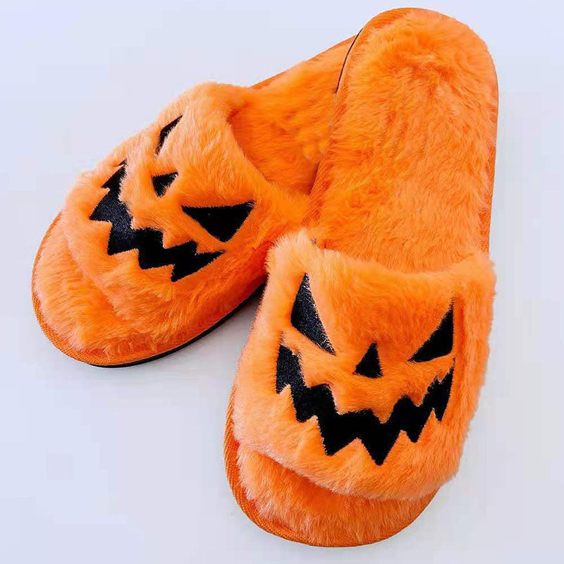 Ghoulish Grin | Dýňové halloweenské pantofle pro ženy