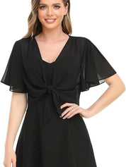 Colette Beaumont | Elegant slå-om bluse med chiffonærmer til kvinder