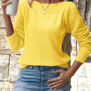 Emilie Vang | Openwork-strik sweater i lyseblå