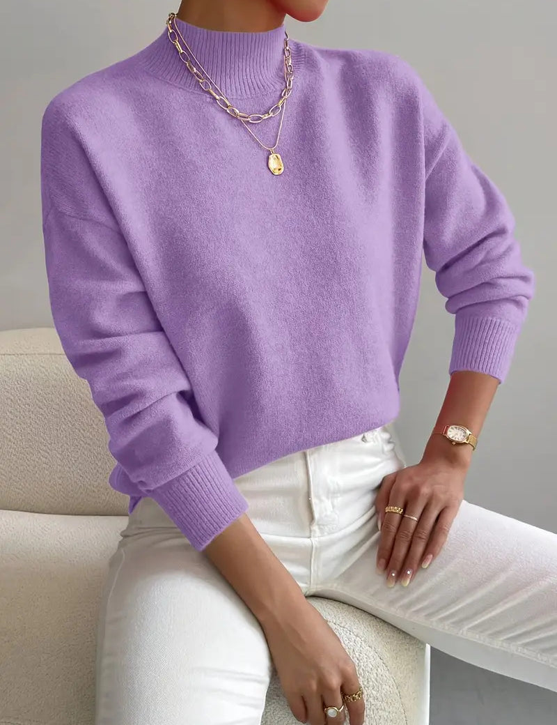 Line Petersen | Strikpullover med Højhalset Design