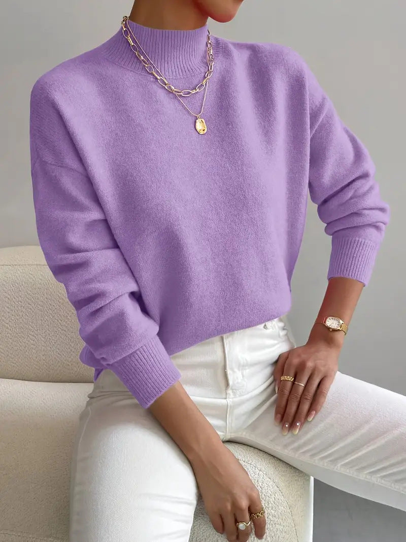 Line Petersen | Strikpullover med Højhalset Design