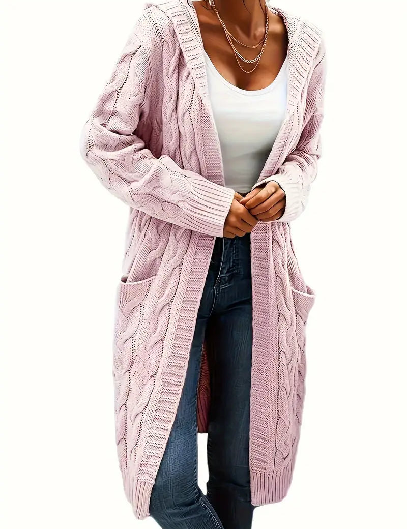 Rosina Alberti | Langarmet strikket cardigan med lommer i bordeaux