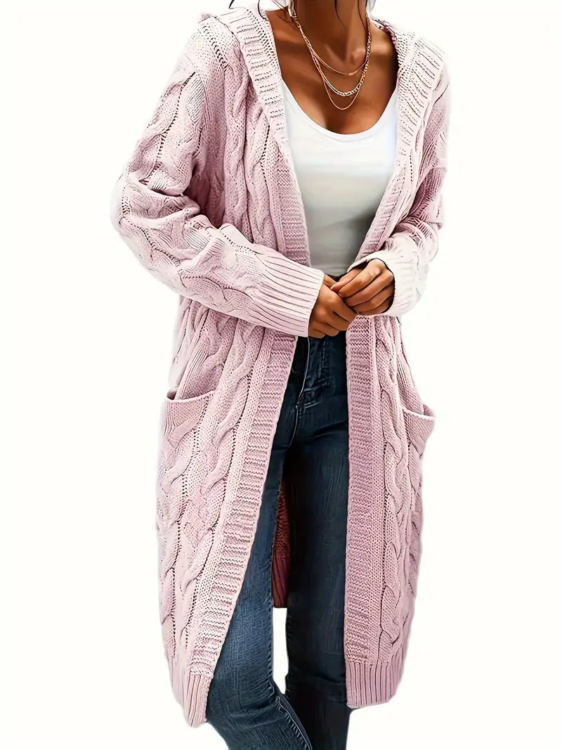 Rosina Alberti | Langarmet strikket cardigan med lommer i bordeaux