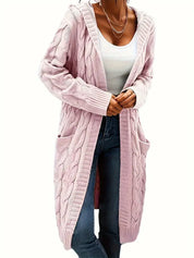 Rosina Alberti | Langarmet strikket cardigan med lommer i bordeaux