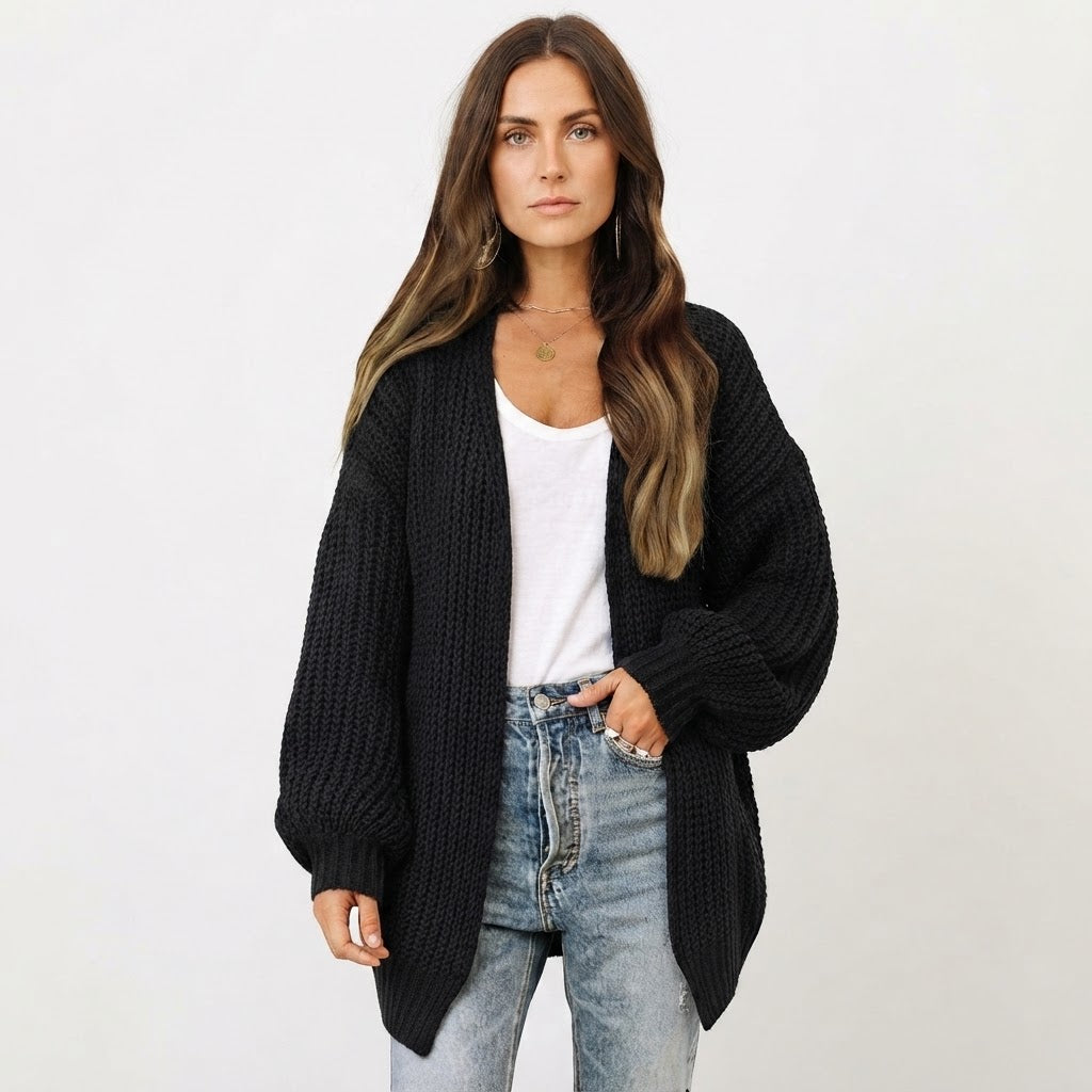 Alma Kolding | Oversized-Strickcardigan mit offener Vorderseite