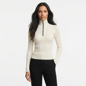 Amanda Fisker | Slim-Fit Turtleneck Blouse with Zipper