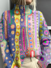 Rosario Esposito | Farverig strikket sweater med høj hals til kvinder