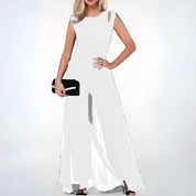 Rosalia Veneziano | Maxi-jumpsuit med V-udskæring og elegante detaljer til kvinder