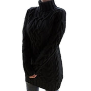 Helle Jespersen | Cable-strikket turtleneck-sweaterkjole i mini-længde