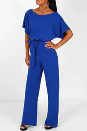 Evelyn Rosetti | Elegant Bindebælte Jumpsuit med løs top og brede ben