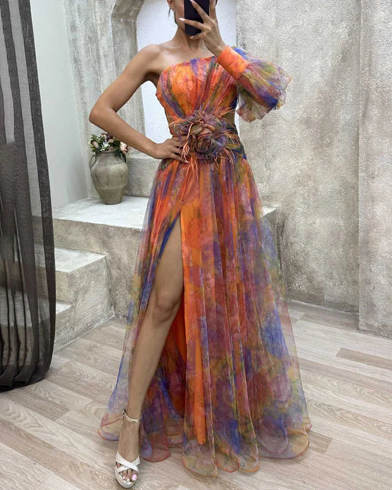 Violetta Romano | Maxi-kjole med asymmetrisk én-ærme design