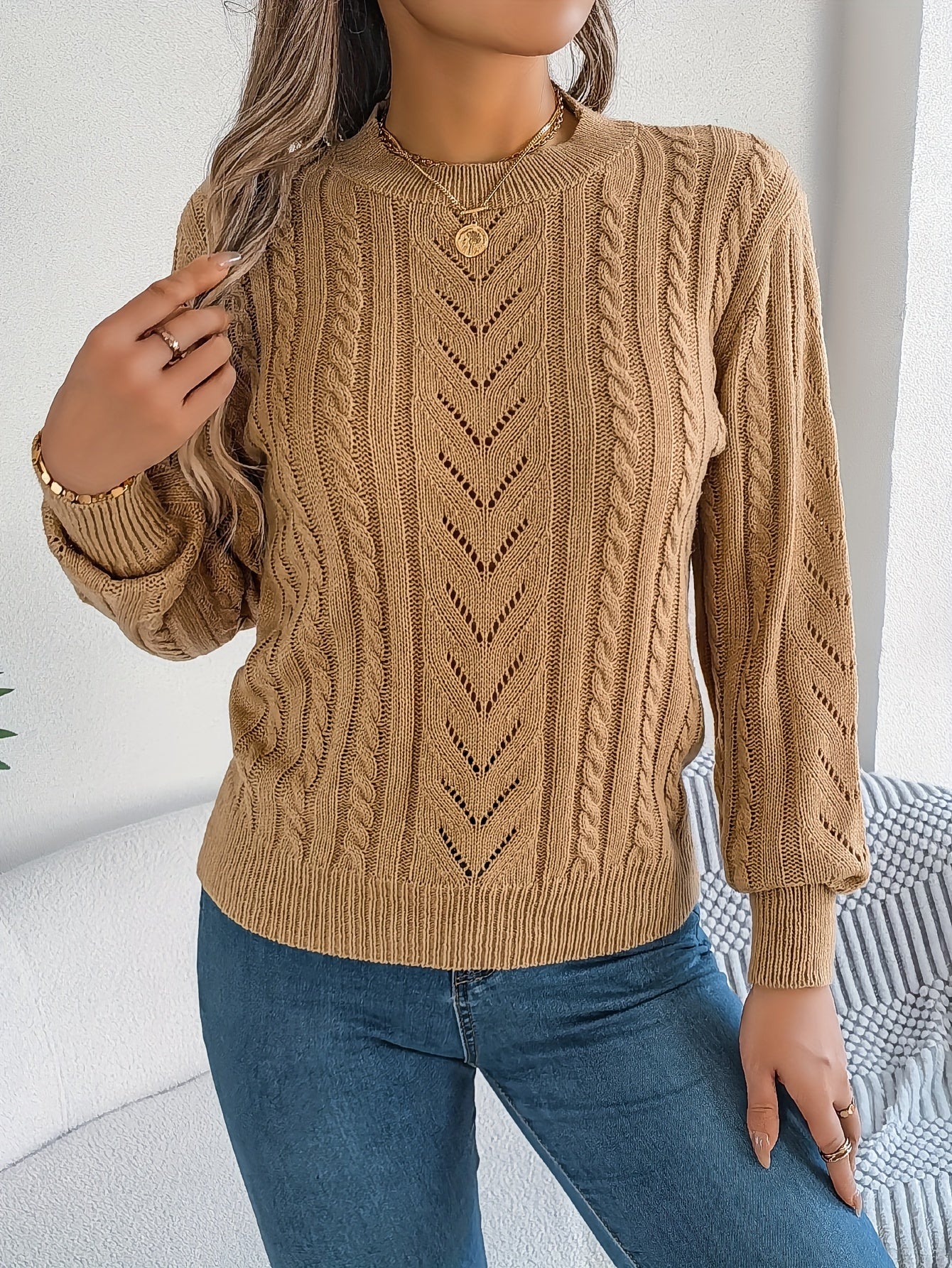 Nora Jørgensen | Cable-Knit Textured Sweater