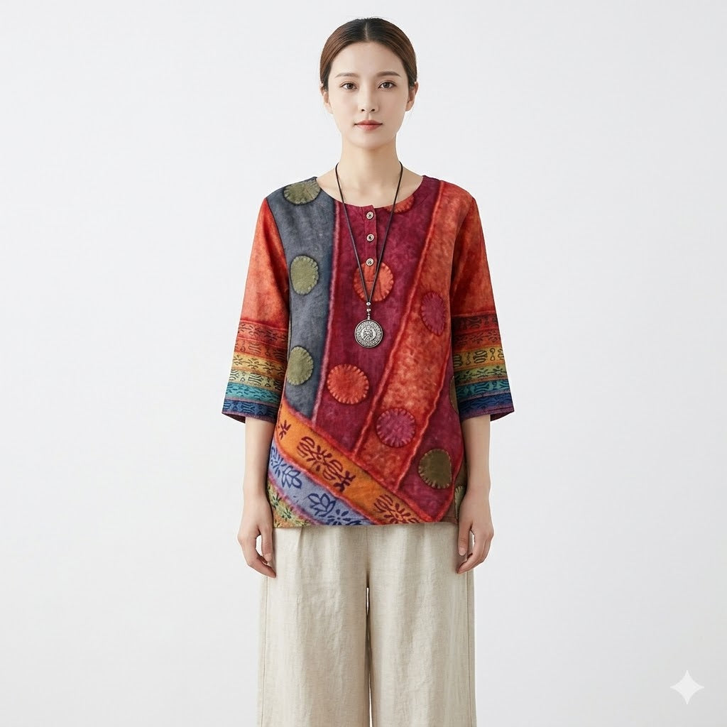Lottie Moretti | Boheme Sommer Top med Farvespil